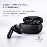 Fone de Ouvido Bluetooth 5.4 Sem Fio TWS Preto com Microfone, Estojo Carregador, Encaixe Confortável para Música, Chamadas e Academia, Compatível com Android e iPhone - Imagem 7