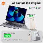 Basike Power Bank, Carregador Portátil Universal 20000mAh, USB-A(até 22.5W)+USB-C(até PD20W), Carregamento Rápido, Led Indicador de Bateria para iPhone/Samsung/Huawei/Xiaomi (Cáqui) - Imagem 4