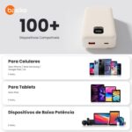 Basike Power Bank, Carregador Portátil Universal 20000mAh, USB-A(até 22.5W)+USB-C(até PD20W), Carregamento Rápido, Led Indicador de Bateria para iPhone/Samsung/Huawei/Xiaomi (Cáqui) - Imagem 5