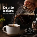 Kit Cafeteira Vidro 600ml V60 em Vidro Borossilicato – Suporte com Filtro + Jarra de Vidro + 40 Filtros de Papel + Colher Dosadora – Café Coado Especial Gourmet artesanal premium - Imagem 7