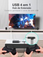 Hub USB 3.0 Lemorele, 4 Portas, Velocidade até 5Gbps, Compatível com Laptops, Desktops e Consoles, Preto - Imagem 7