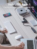 Hub USB 3.0 Lemorele, 4 Portas, Velocidade até 5Gbps, Compatível com Laptops, Desktops e Consoles, Preto - Imagem 8
