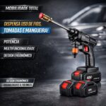 Lavadora de Alta Pressão Portátil Sem Fio a Bateria, Lava Jato com 2 Baterias Recarregáveis e Maleta, Carregador Bivolt, para Carro, Moto, Bike, Quintal e Jardim - Imagem 3