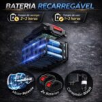 Lavadora de Alta Pressão Portátil Sem Fio a Bateria, Lava Jato com 2 Baterias Recarregáveis e Maleta, Carregador Bivolt, para Carro, Moto, Bike, Quintal e Jardim - Imagem 6