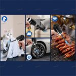 FINYQBET 4000mAh Aspirador de Pó Portátil sem Fio, Aspirar e Soprar 2 em 1, 50W Potente, Leve, Aspirador para Carro, Casa, Escritório, Limpeza de Pelos de Animais e Frestas (Preto) - Imagem 9