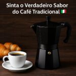 Cafeteira Italiana Moka Com Alça Alumínio Premium Com Válvula De Segurança 6 Ou 9 Xícaras Café Expresso Cor Preta 450ml - Imagem 8
