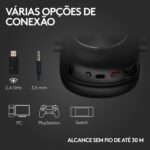 Headset Gamer Sem Fio Logitech G PRO X 2 LIGHTSPEED Com Microfone Removível, Drivers de Grafeno 50mm, Conexão Bluetooth, USB e 3,5 mm, Compatível com PC, PS5, PS4, Switch - Preto - Imagem 6