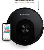 Robô Aspirador Inteligente Wi-Fi Kuanttum X10 Cor Preto 220V Integra Alexa Robot Vacuum MOP Passa Pano Mapeamento LDS 360 (Preto) - Imagem 5