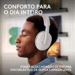 Headset Gamer Sem Fio Logitech G325, Bluetooth, Confortável, Microfone com redução de ruído, Bateria de longa duração. Compatível com PC, PlayStation, Nintendo Switch 1 e Switch 2– Branco - Imagem 3