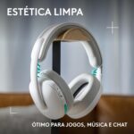Headset Gamer Sem Fio Logitech G325, Bluetooth, Confortável, Microfone com redução de ruído, Bateria de longa duração. Compatível com PC, PlayStation, Nintendo Switch 1 e Switch 2– Branco - Imagem 8