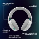 Headset Gamer Sem Fio Logitech G325, Bluetooth, Confortável, Microfone com redução de ruído, Bateria de longa duração. Compatível com PC, PlayStation, Nintendo Switch 1 e Switch 2– Branco - Imagem 9