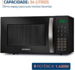 MONDIAL Micro-Ondas, Preto, 1400W, 127V - MO-02-34-B - Imagem 2