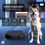 Robô Aspirador de Pó Inteligente 3 em 1 Varre, Aspira e Passa Pano Panda Plus AMG-R1 Wi-Fi, Alexa, Controle Remoto, Vários Modos Bivolt (Preto) - Imagem 7