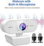 Webcam 1080P HD,Web cam with Microphone, Noise Cancellation, Wide-Angle Lens, Auto Light Correction, Plug & Play USB Webcam for Laptop, Desktop, PC, Mac, Zoom, Skype, Streaming,White - Imagem 3