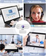 Webcam 1080P HD,Web cam with Microphone, Noise Cancellation, Wide-Angle Lens, Auto Light Correction, Plug & Play USB Webcam for Laptop, Desktop, PC, Mac, Zoom, Skype, Streaming,White - Imagem 7