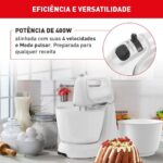 Batedeira Arno Mini Chef Portátil 400W com 2 Tigelas de 4 Litros 4 velocidades Função Pulsar Branca HM10 127v - Imagem 3