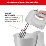 Batedeira Arno Mini Chef Portátil 400W com 2 Tigelas de 4 Litros 4 velocidades Função Pulsar Branca HM10 127v - Imagem 5