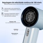 Ventilador de Mão Portatil Recarregavel, Display Digital LED Mini Turbofan, 12 Horas Silencioso Potente, Adequado para Casa, Viagens e Escritório Durante o Verão, Azul - Imagem 5