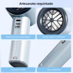 Ventilador de Mão Portatil Recarregavel, Display Digital LED Mini Turbofan, 12 Horas Silencioso Potente, Adequado para Casa, Viagens e Escritório Durante o Verão, Azul - Imagem 8