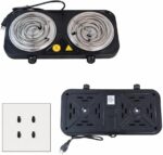 Fogão Elétrico 2 Bocas Cooktop de mesa 127V – Fogareiro Portátil Cooktop de Mesa para Camping, Viagem e Uso Doméstico (Preto) - Imagem 6