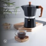 WOLFF - Cafeteira Italiana de Alumínio 6 Doses com Cabo em Plástico Preta Fosca 300ml - Imagem 6