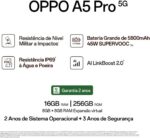 Smartphone OPPO A5 Pro 5G 256GB 8GB Ram IP69 50MP AI Câmera Bateria 5800mAh NFC Rosa Pastel - Imagem 7