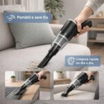 Aspirador Portátil Sem Fio para Carro Casa e Escritório com Acessórios para Limpeza Design Compacto Ergonômico para Uso Diário - Imagem 3