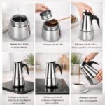 Cafeteira Italiana Expresso 300ml em Inox Para 6 Xícaras, Compatível com Fogão Elétrico e a Gás. (Indução apenas com Disco Adaptador) - Imagem 3