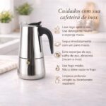 Cafeteira Italiana Expresso 300ml em Inox Para 6 Xícaras, Compatível com Fogão Elétrico e a Gás. (Indução apenas com Disco Adaptador) - Imagem 4