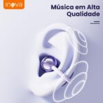 INAVA Fone de Ouvido de Nova Geração,Bluetooth 6.0,50h de Autonomia,À Prova d'Água IPX6,Microfone ENC,Conforto Leve para Esportes,Orelhas Pequenas e Óculos (Roxo) - Imagem 8