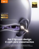 INAVA Versão Aprimorada Fone de Ouvido com Clipe. Ajuste Confortável, Som Claro, 50h, Bluetooth 6.1. para Mulheres, Crianças, Orelhas Pequenas, Esportes e quem usa Óculos (Ouro Rosa) - Imagem 7