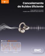 INAVA Versão Aprimorada Fone de Ouvido com Clipe. Ajuste Confortável, Som Claro, 50h, Bluetooth 6.1. para Mulheres, Crianças, Orelhas Pequenas, Esportes e quem usa Óculos (Ouro Rosa) - Imagem 8