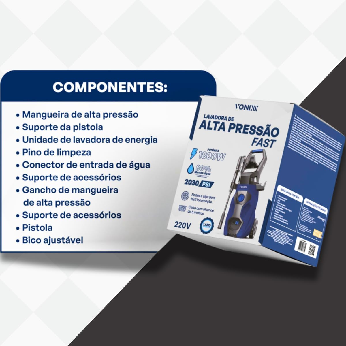 Kit Lavagem Correta Profissional Vonixx Lavadora Alta Pressão Fast + Produtos E Acessórios Automotivos Vonixx (220 V) - Imagem 8