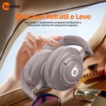 Basike Fone de Ouvido Bluetooth, ANC Cancelamento de Ruído Ativo Headphone Bluetooth 5.4 Headset com Microfone, Certificação Hi-Res Audio, 30 horas reprodução, LE29 (Rosa) - Imagem 7