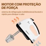Batedeira Portatil de Mão Elétrica Batedor de Ovos 7 Velocidades Haste Dupla, Batedor de Bolo e Massa para Cozinha, 110V - Imagem 5