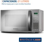 MONDIAL Micro-Ondas, Cinza/Espelhado, 1200W, 110V - MO-01-21-E - Imagem 2
