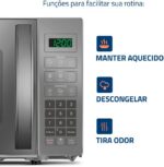 MONDIAL Micro-Ondas, Cinza/Espelhado, 1200W, 110V - MO-01-21-E - Imagem 3