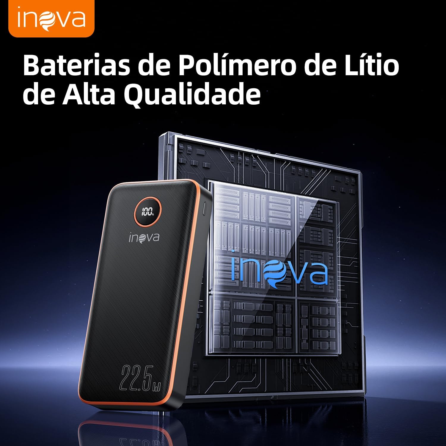 Power Bank Carregador Portátil 20000mAh com Carga Rápida, Led Indicador de Bateria, Bateria Portatil para Dispositivos iOS e Android, USB, Type-C, Preto - Imagem 6