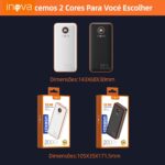 Power Bank Carregador Portátil 20000mAh com Carga Rápida, Led Indicador de Bateria, Bateria Portatil para Dispositivos iOS e Android, USB, Type-C, Preto - Imagem 7