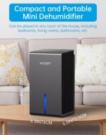 MORFY Desumidificador, pequeno desumidificador para quarto, banheiro, trailer com desligamento automático, desumidificadores compactos silenciosos para quarto, armário de casa, lavanderia - Imagem 3
