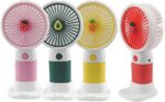 Mini Ventilador Portátil USB Recarregável Design Divertido de Frutas 15x8 cm Base Removível e Cabo USB Incluso Ideal para Casa Escritório e Uso Diário PREMIUM - Imagem 3