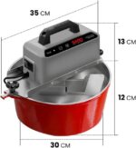 SARO Panela Misturadora Automática para Doces e Massas 10 Litros em Alumínio Fundido Vermelho - Imagem 3