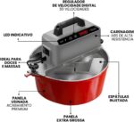 SARO Panela Misturadora Automática para Doces e Massas 10 Litros em Alumínio Fundido Vermelho - Imagem 4