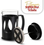 Cafeteira Prensa Francesa, Com Haste e Alça, Resistente, Suporta Altas e Baixas Temperaturas (-20 °C a 180 °C), Excelente Sistema de Filtragem 600ml - Imagem 4