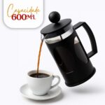 Cafeteira Prensa Francesa, Com Haste e Alça, Resistente, Suporta Altas e Baixas Temperaturas (-20 °C a 180 °C), Excelente Sistema de Filtragem 600ml - Imagem 5