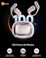 Fone de ouvido Bluetooth, Basike Ba-FON303A OWS Fone sem Fio Bluetooth, BT V6.1, 8h de Reprodução, 100 Horas em Standby, Compatível com Assistente de Voz para Corrida/Exercícios (Rosa) - Imagem 8