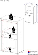 Balcão Multiuso de Cozinha Multimóveis Branco Premium – Para Forno e Micro-ondas, Design Moderno, Espaçoso e Funcional - Imagem 3