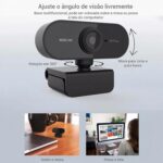 Webcam Full HD 1080p com Microfone - Para Home Office e Videoconferências, Preto - Imagem 3