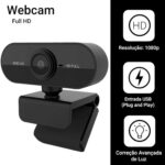 Webcam Full HD 1080p com Microfone - Para Home Office e Videoconferências, Preto - Imagem 4