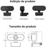 Webcam Full HD 1080p com Microfone - Para Home Office e Videoconferências, Preto - Imagem 7